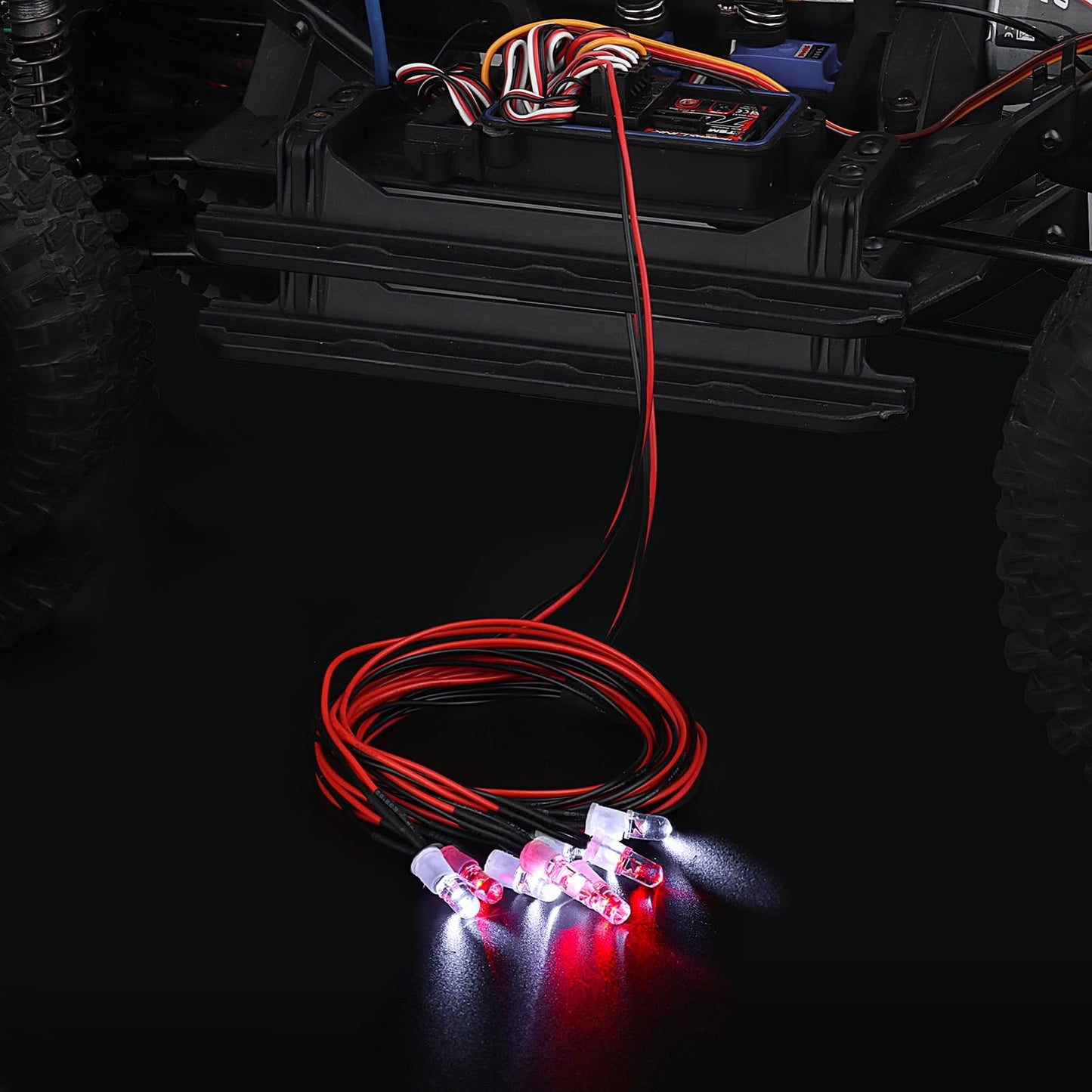 CrazyHobby 8Leds LED Light Headlights Taillight Kit Compatible with Traxxas Slash Rustler Tamiya Arrma Redcat HSP RC4WD Axial SC
