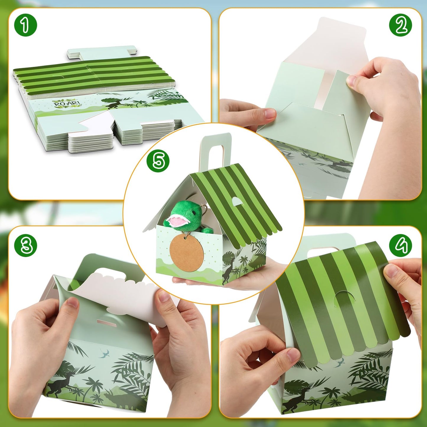 Spakon 88 Pcs Jungle Party Favors for Boys and Girls Includes 18 Sets Mini Stuffed Animals Plush Keychains Gift Box House Sticke