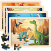 Wooden Dinosaurs Puzzles For Kids Age 3 4 5 Year Old, 4 Pack 24 Pcs Montessori Toddler Jigsaw Puzzles For Girl Boy Activities Pr