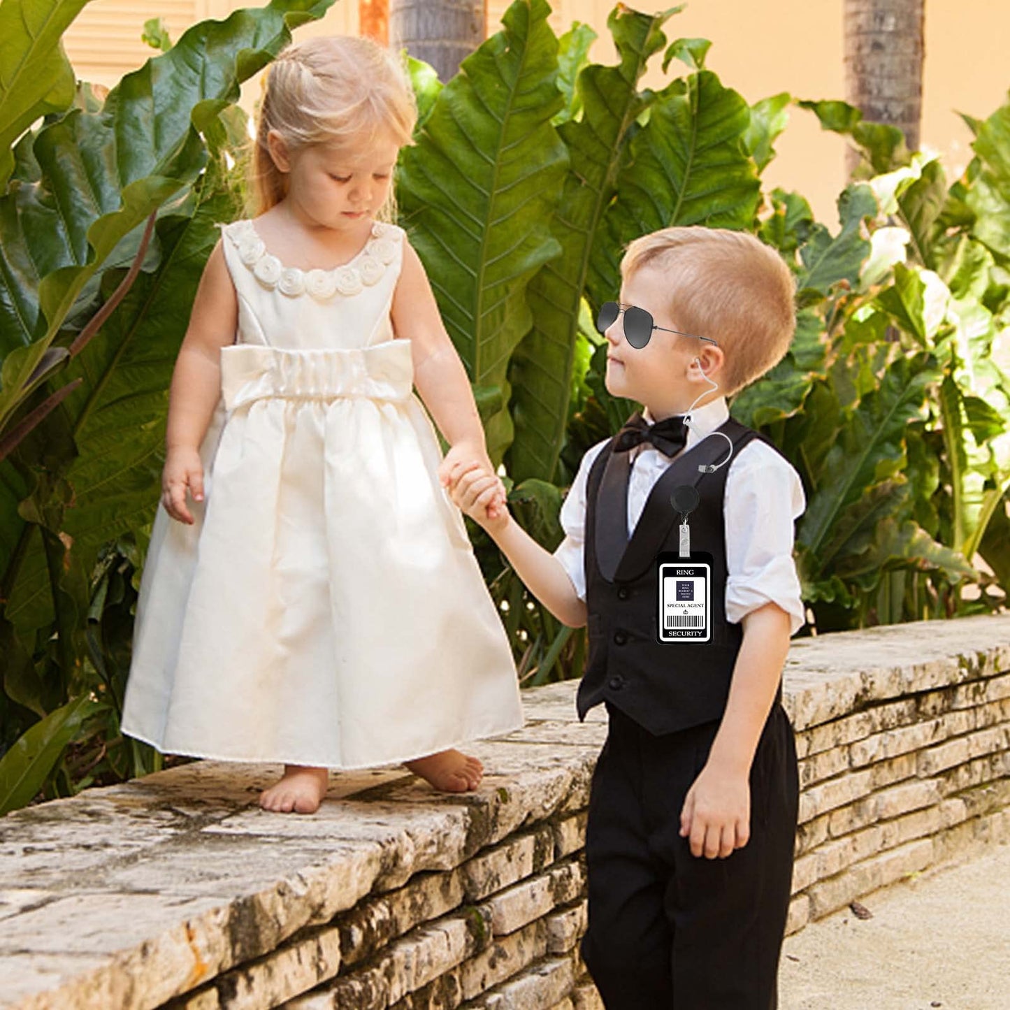 Ring Security Wedding Ring Bearer Gift - Ring Security Wedding Set Ring Security Badge , Bow Tie, Sun Glasses, Earpiece And Ring