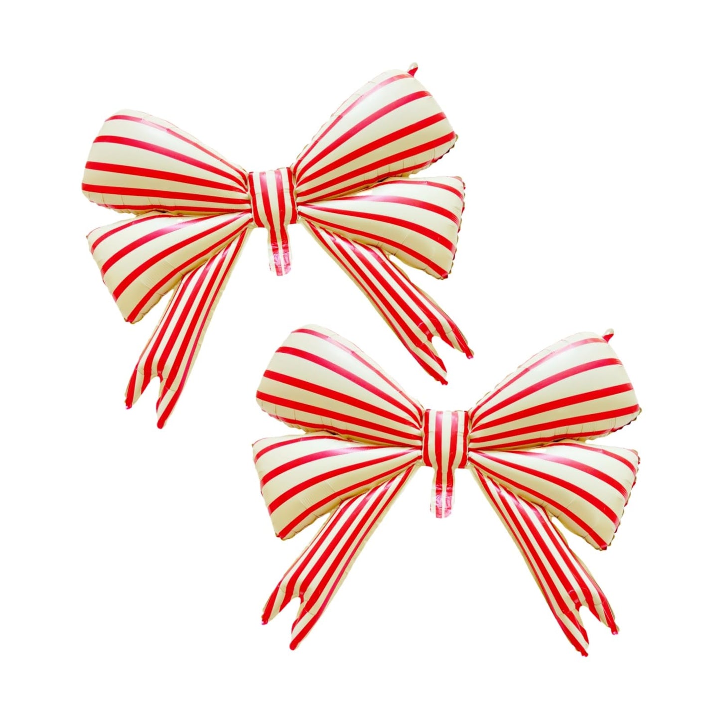 Kwuz 2 pcs Big Bow Balloons Yellow with Red Strips 30 inch, Bow Party Balloons Decorations for Girls Baby Shower Birthday Party