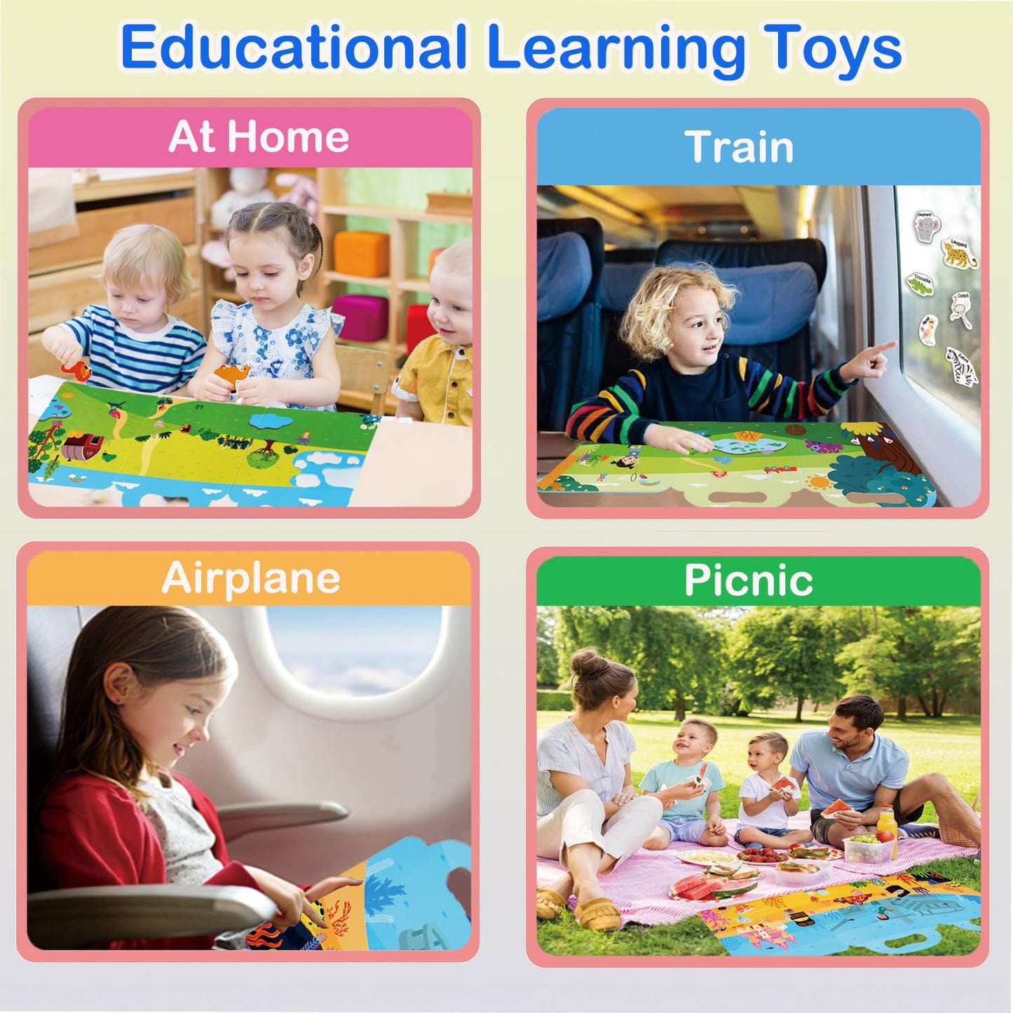 3 Pack Reusable Sticker Books For Toddlers 2-4 Years, Sticker Books For Toddlers 1-3, Halloween Christmas Gifts For Kids Toddler Boys Girls Travel Toys