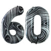 Goer Number 60 Balloons For 60Th Birthday Party Decorations,42 Inch Jumbo Foil Helium Balloons For 60Th Anniversary (Marble Black)