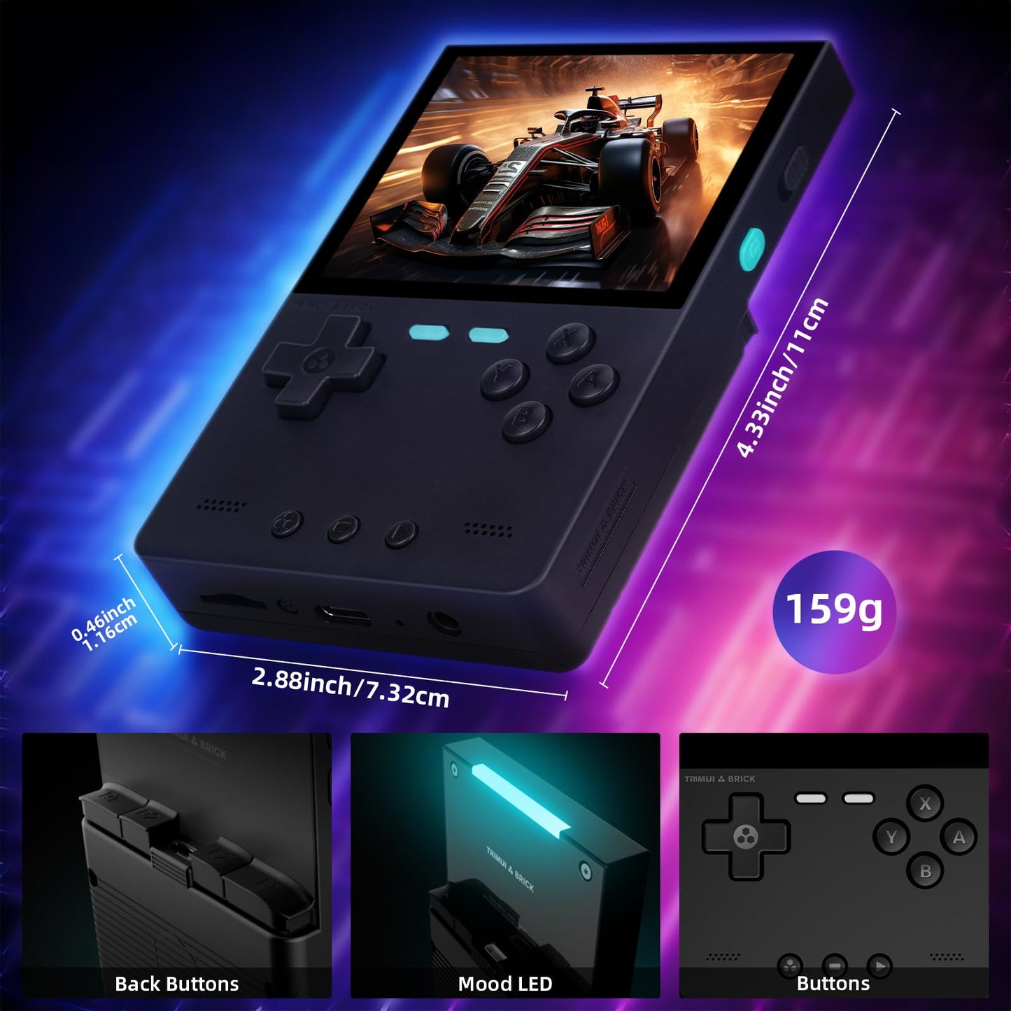 Trimui Brick Retro Handheld Portable Retro Gaming WiFi Multiplayer 159g Lightweight Retro Emulator with RGB Lighting USB-C Fast