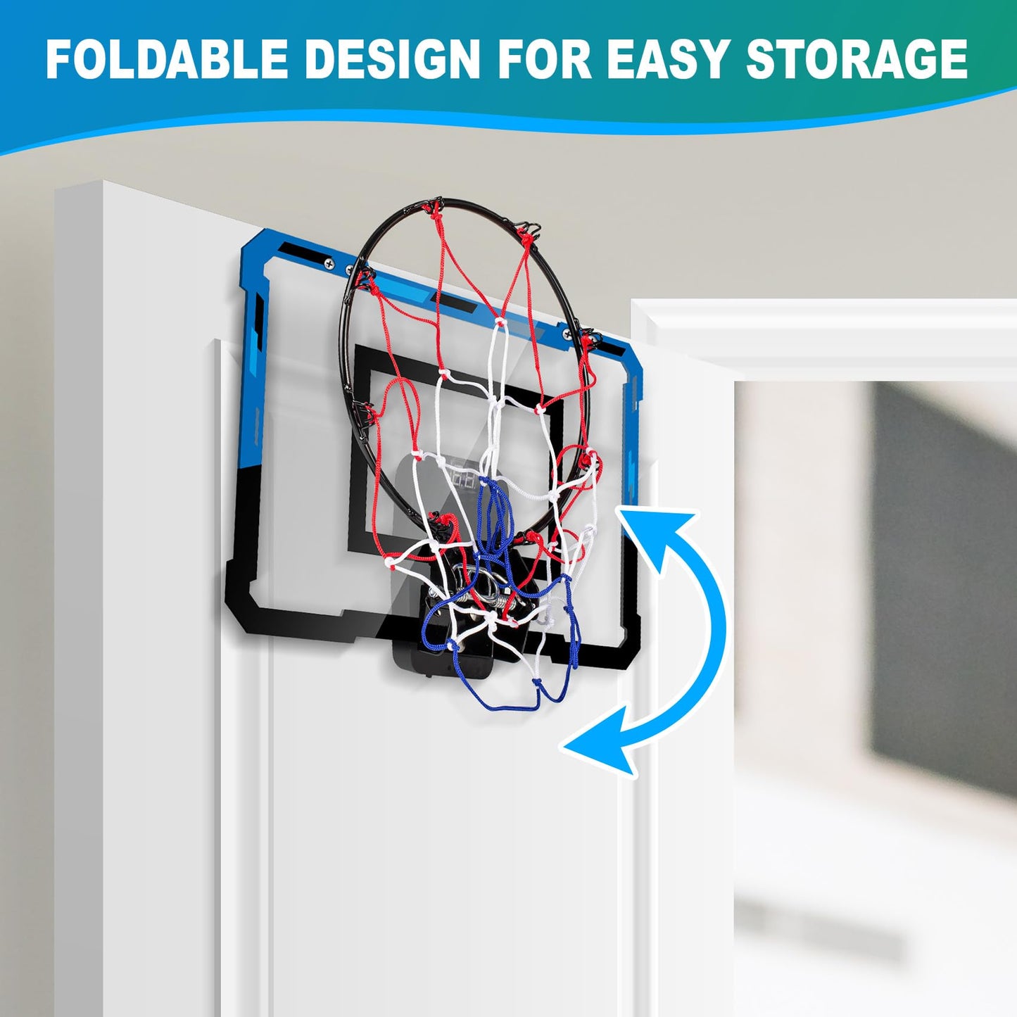 Loiley Basketball Hoop Indoor For Kids Adults With Scorer With 2 Scoring Methods, Door Room Basketball Mini Hoop With 3 Batterie