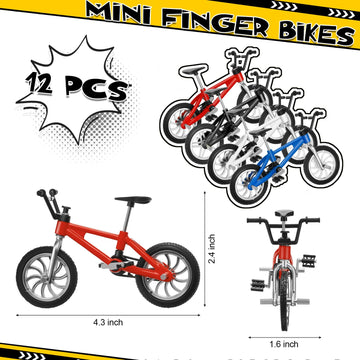 12 Pieces Finger Bikes Mini Extreme Sports Finger Bike Miniature Metal For Creative Game Favors Gifts (Rustic Color)