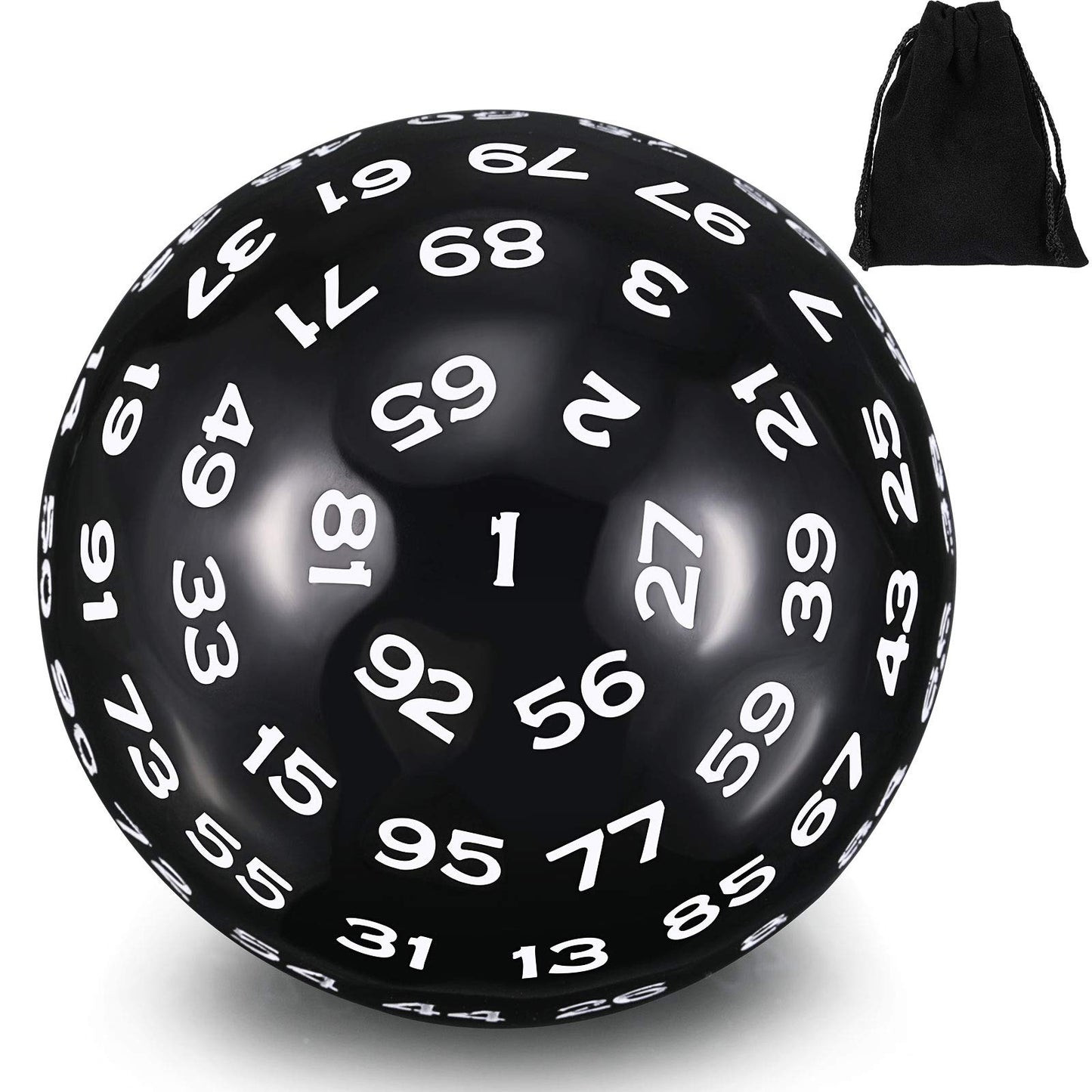 Sumind 100 Sided Polyhedral Dice Single D100 Game Dice 45 Mm 100 Sided Cube With Black Pouch For Role Playing Dnd Rpg Mtg Table
