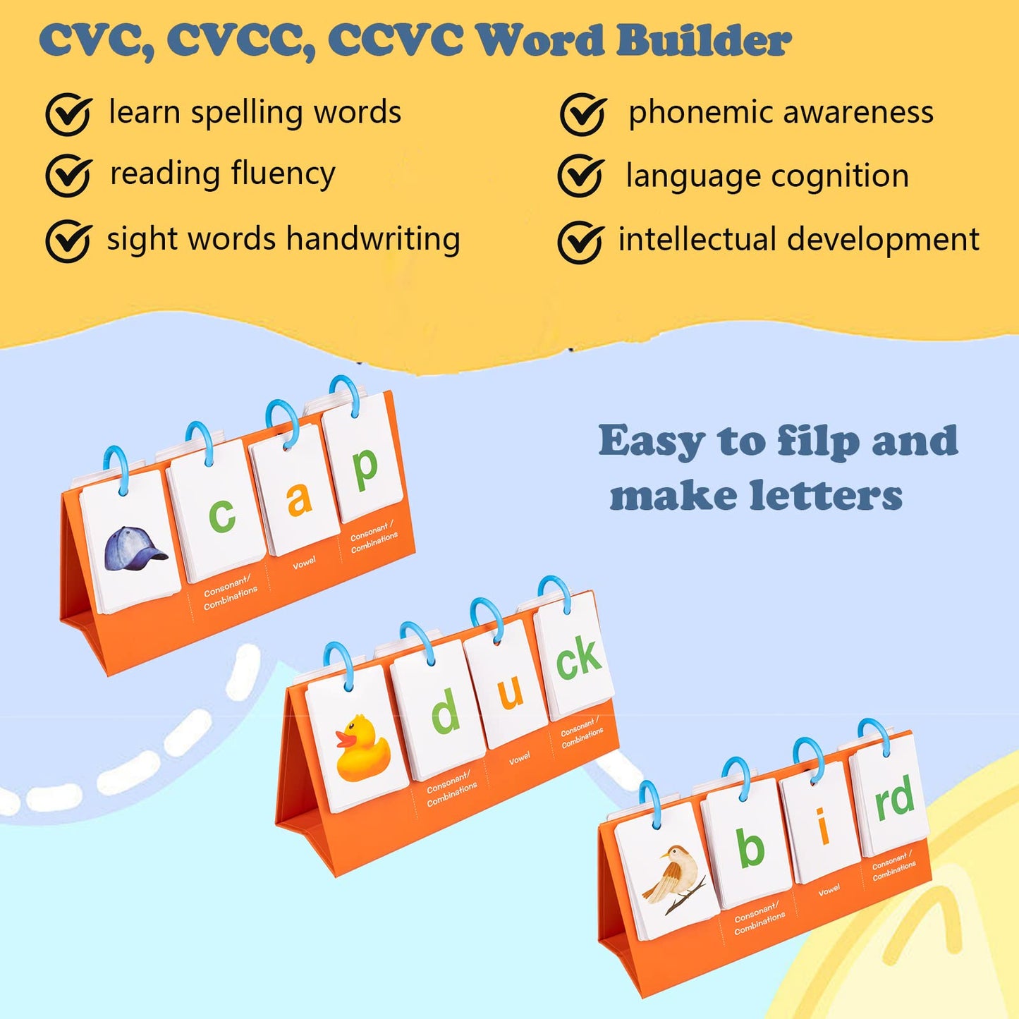 Alened Sight Words Flash Cards For Kindergarten, Phonics Flash Cards, Cvc Word Games Pocket Chart, Classroom Learning Activities