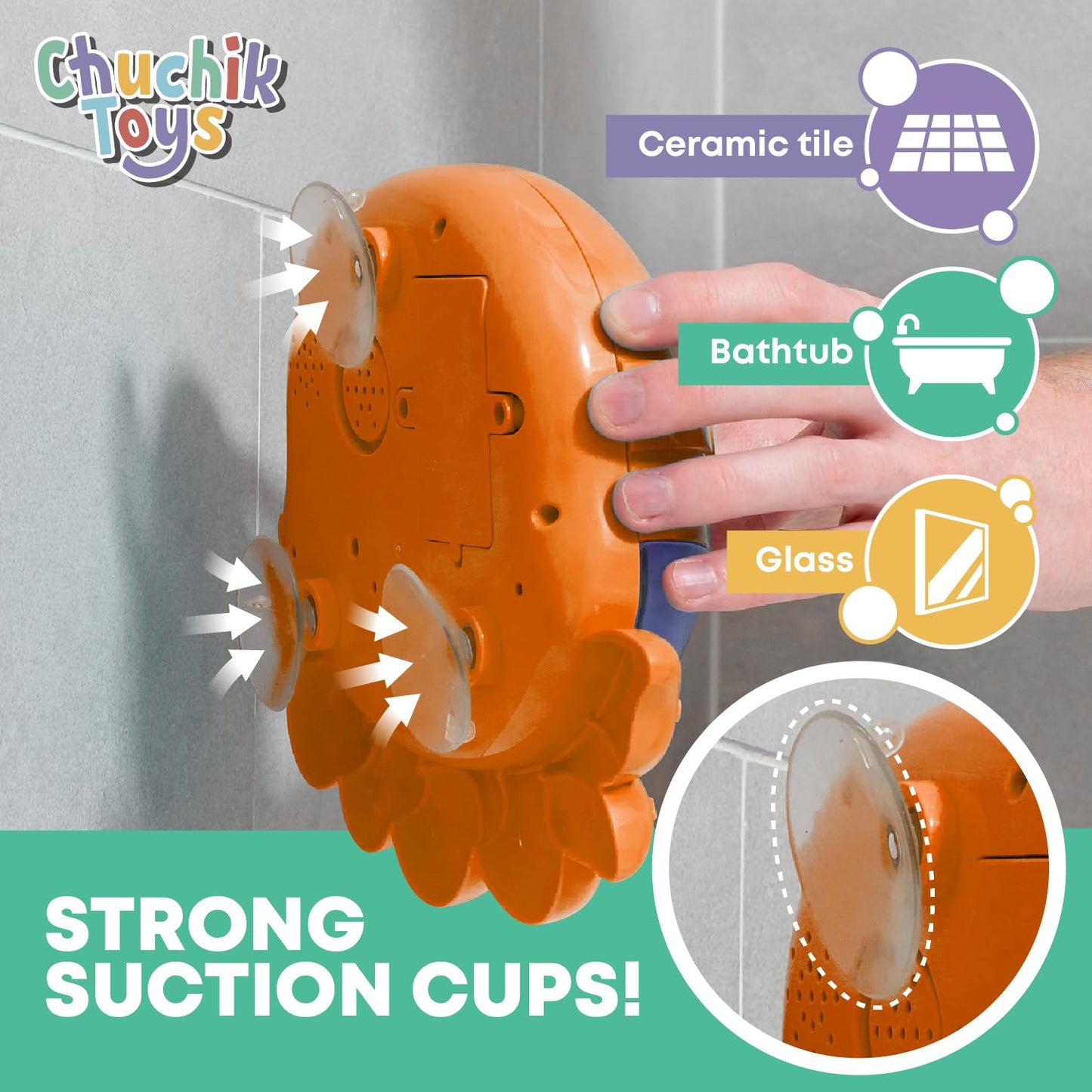 Chuchik Bubble Bath Maker For The Bathtub. Blows Bubbles And Plays 24 Childrens Songs - Baby, Toddler Kids Bath Toys Makes Great