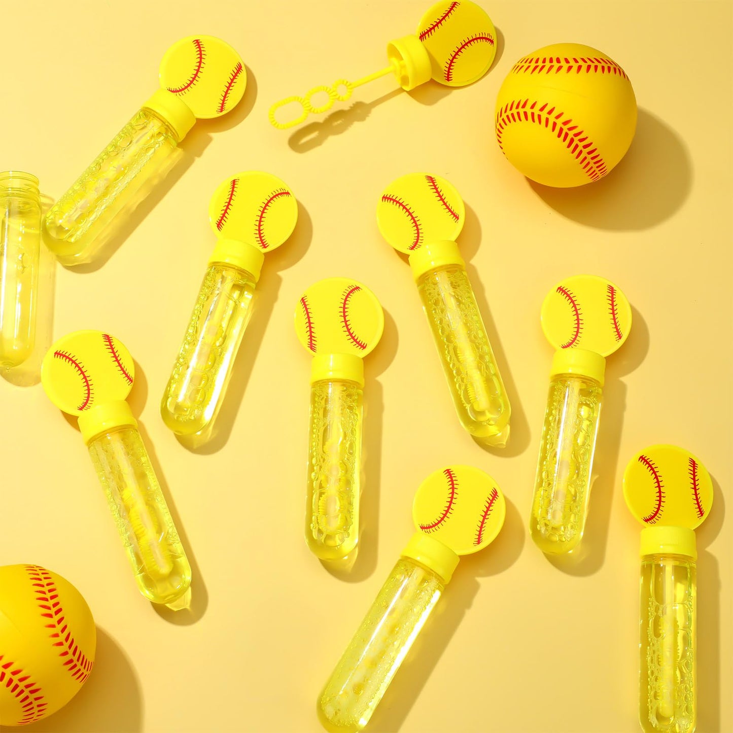 Pullcrease 16 Pcs Softball Bubble Wands Party Favors Softball Gifts Birthday Bubble Wand Bulk Softball Party Decorations Softbal