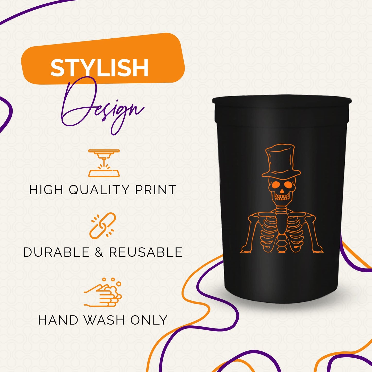 More Boos Please Halloween Cups For Adults, Set of 12 Party Cups, 16 Oz Each Reusable Plastic Cup, Halloween Party Favors For Ad