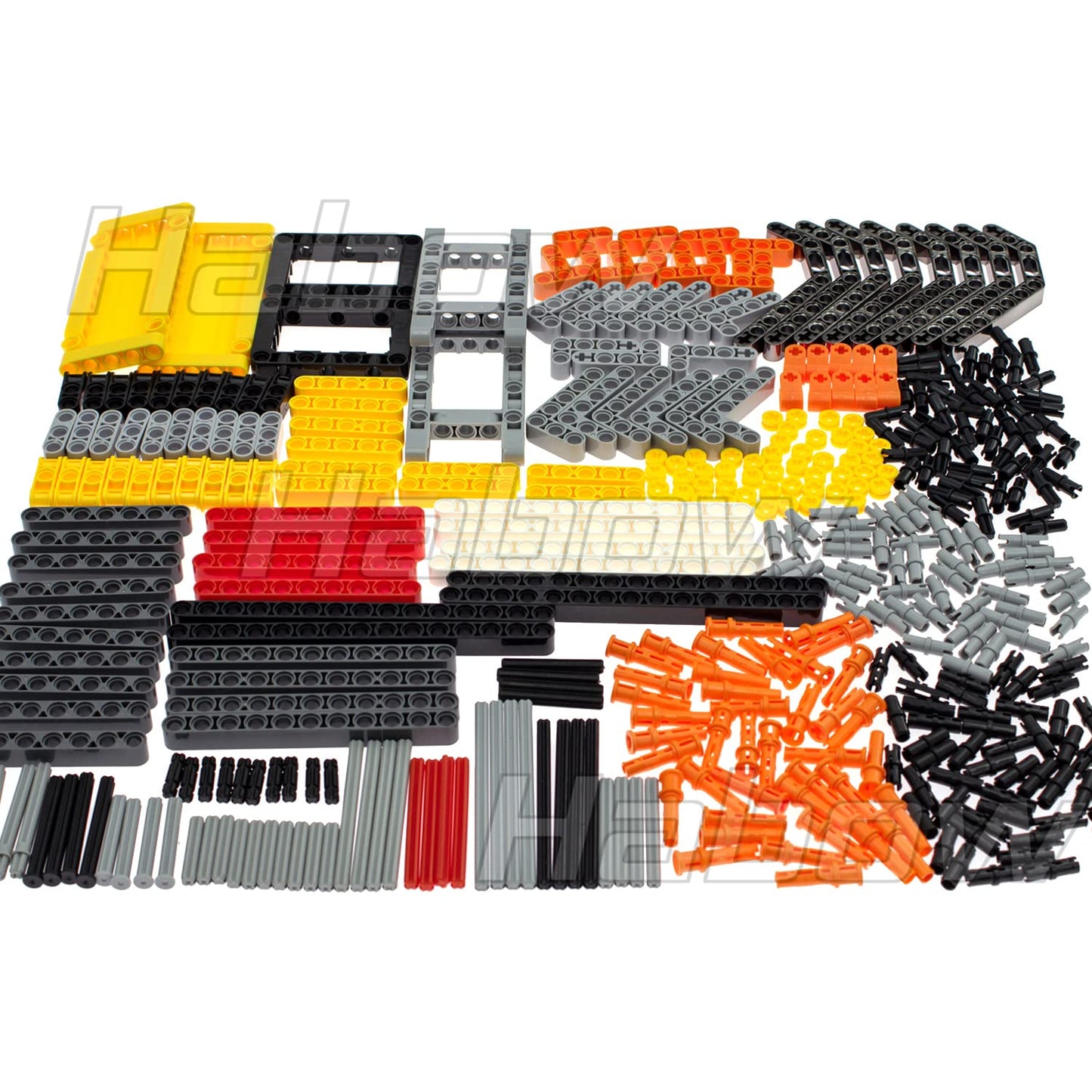 Habow 420Pcs Technic-Parts -Pin-Connector Compatible With Lego-Technic, Technic-Beam Frame Plate Liftarm Wheels Tire Etc. Moc Replacement Pieces For Toy Building Sets