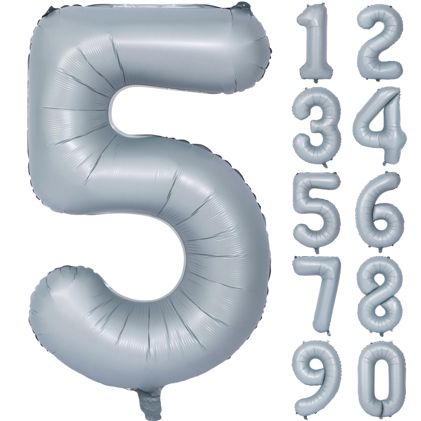 40 In Matte Gray Number Balloons Helium Foil Mylar Balloon Birthday Party Banquet Decoration 5