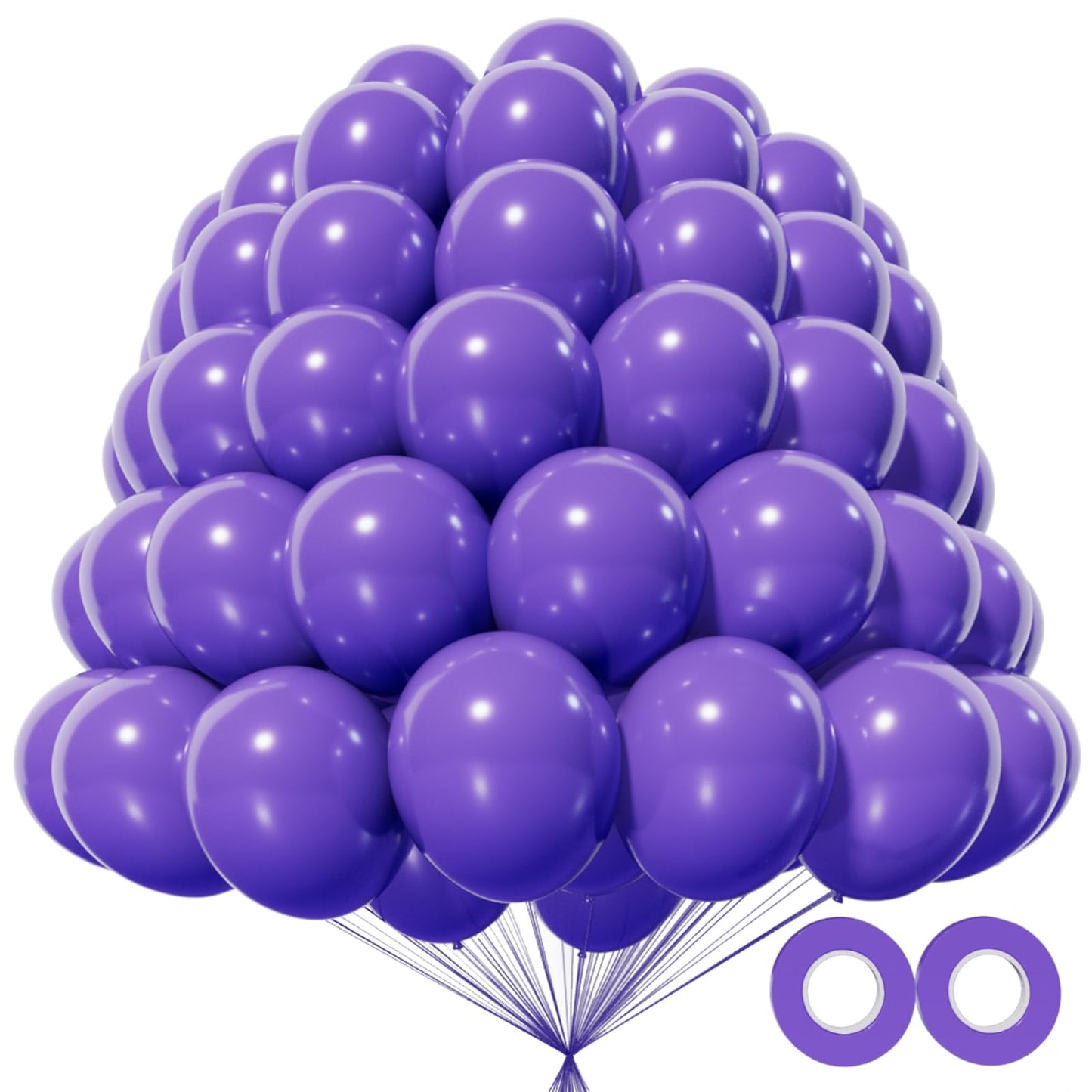 Kawkalsh 200Pcs 5 Inch Purple Balloons, Small Mini Latex Balloons For Party Birthday Baby Shower Anniversary Festival Arch Garla