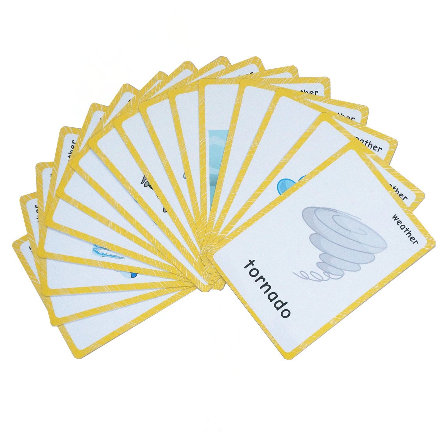 Santsun 24 Pcs Weather Flashcards Set - Classroom Decorations Kindergarten Teacher Tools - Educational Teaching Picture & Word Cards For Kids Boys Girls Early Learning