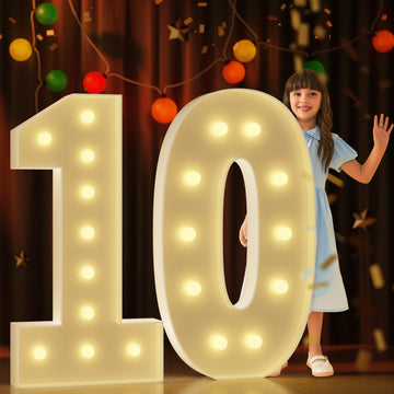 Imprsv Marquee Numbers 4 Feet Tall: 10Th Birthday Decorations Large Light Up Numbers Anniversary Party Decorations Big Backdrop