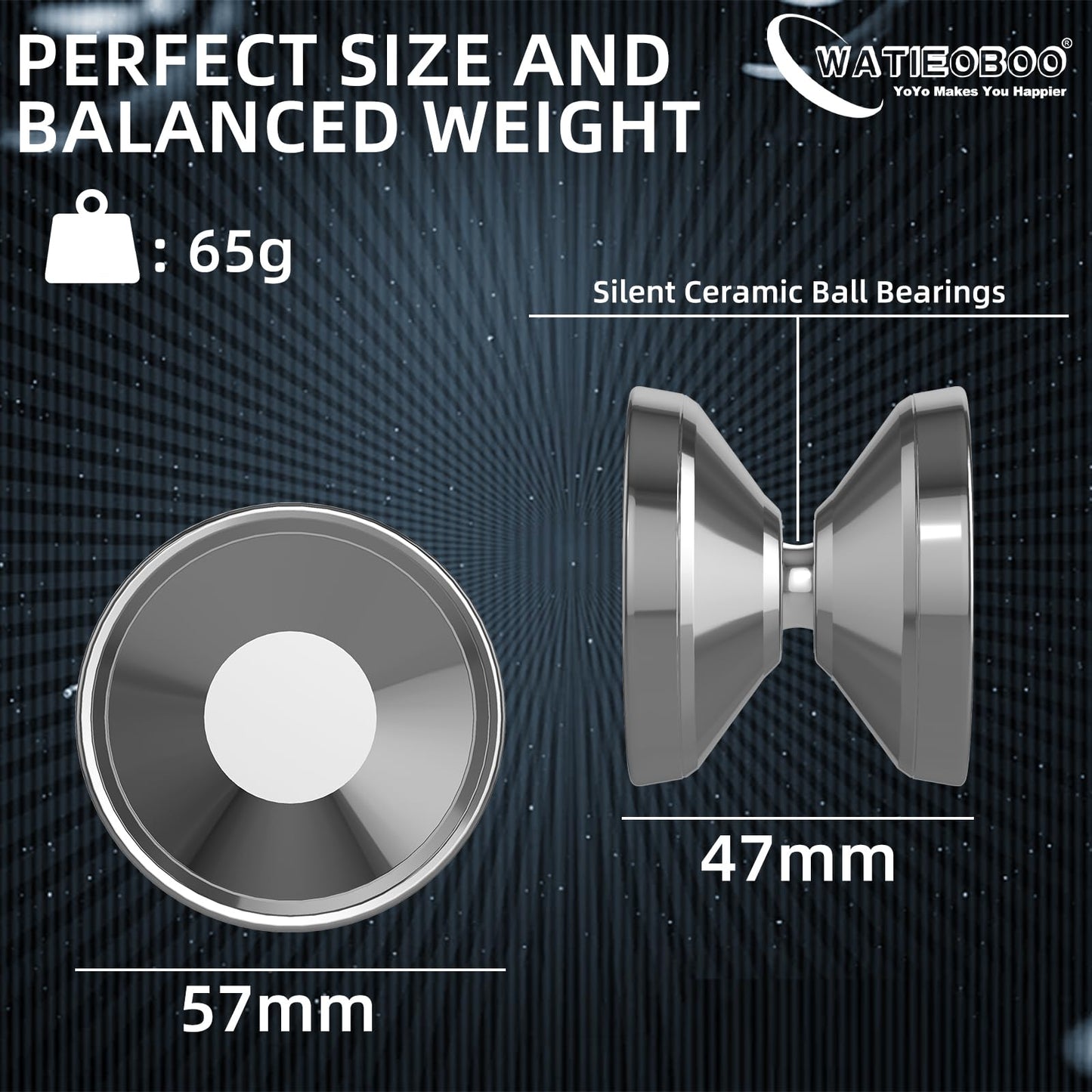 Watieoboo Professional Titanium Yoyo Unresponsive Yoyo For Adults Kids, Competition Yoyo For Advanced Players With 10 Yo-Yo Stri