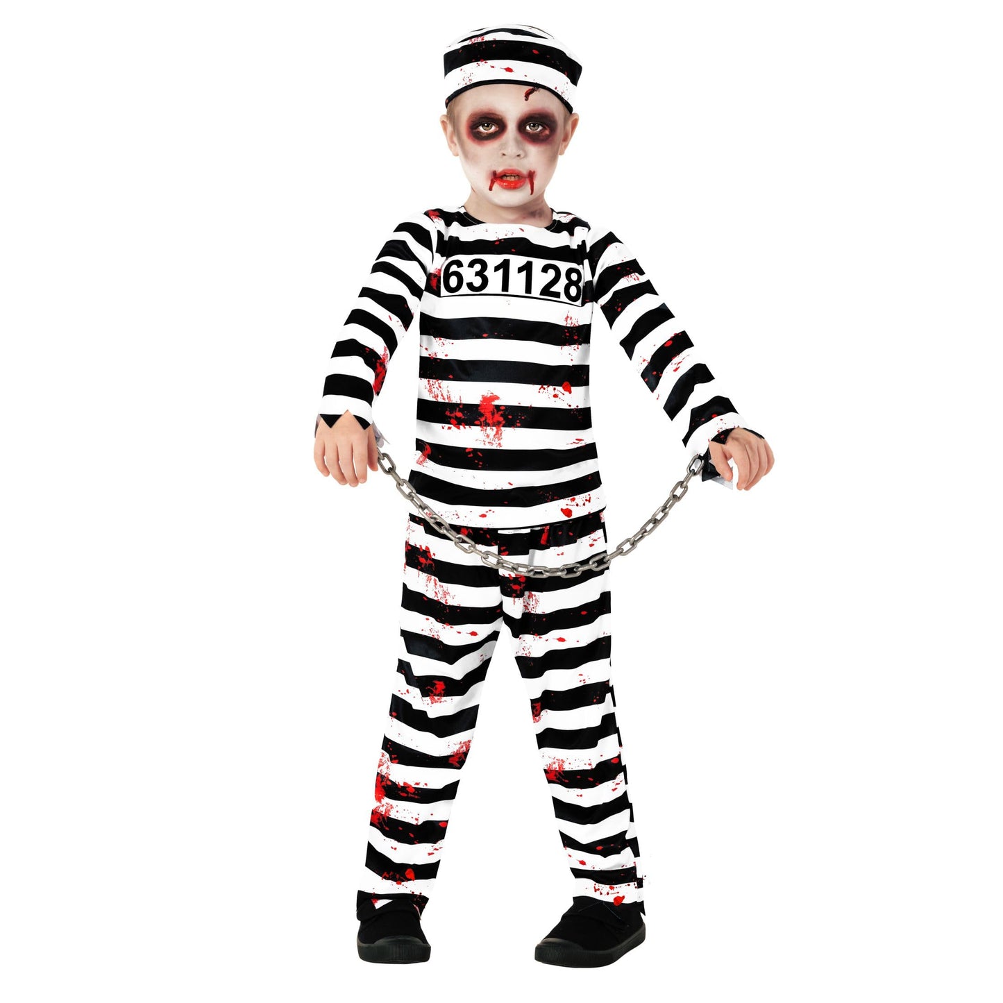 Morph Kids Prisoner Costume Kids Boys Jail Costume Kids Escaped Convict Costume Prison Costume For Kids Halloween Costumes For Boys Kids Inmate Costume M