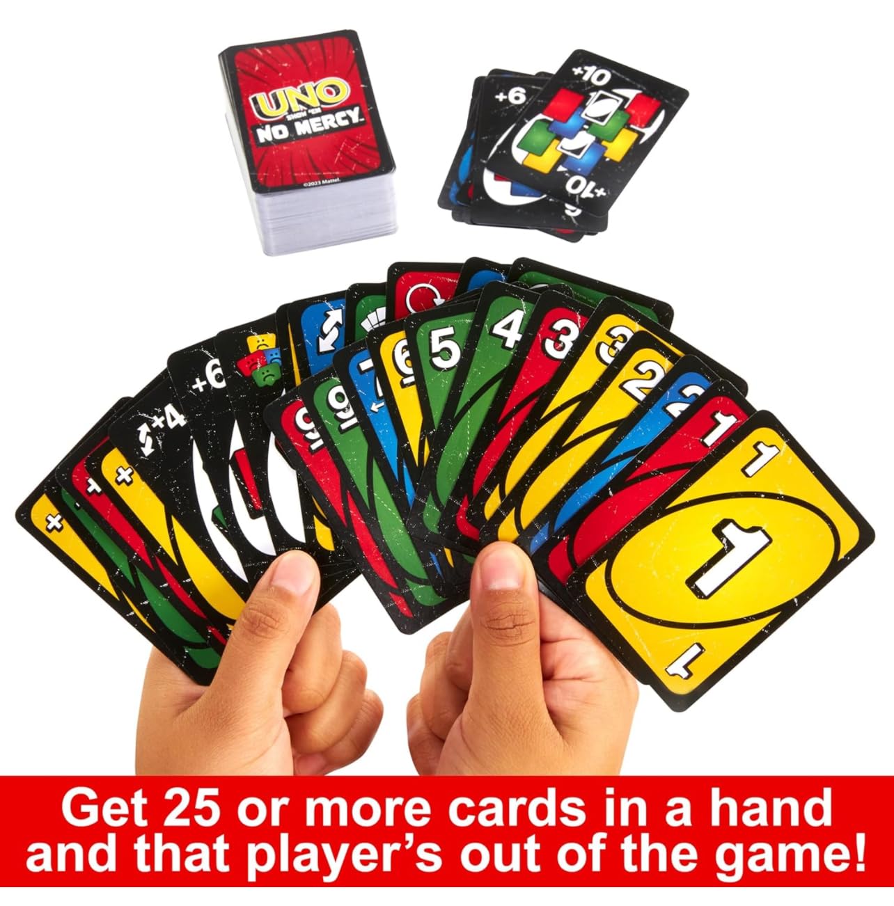 Xtacy Uno Mattel Games Uno Show Em No Mercy Card Game For Kids, Adults & Family Night With Extra Cards, Special Rules & Tougher