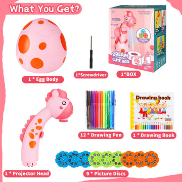Rngodo Drawing Projector For Kids, Trace And Draw Projector Toy For Toddler Girls & Boys, Learning Art Children Drawing Projecti
