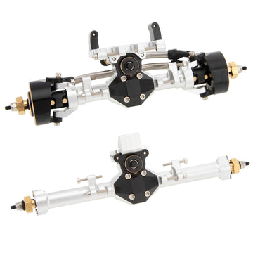 MEUS RACING SCX24 Axles Isokinetic CVD 52° Steering Angle +5mm Widened Front and Rear - Silver Upgrade for Axial SCX24 Crawler