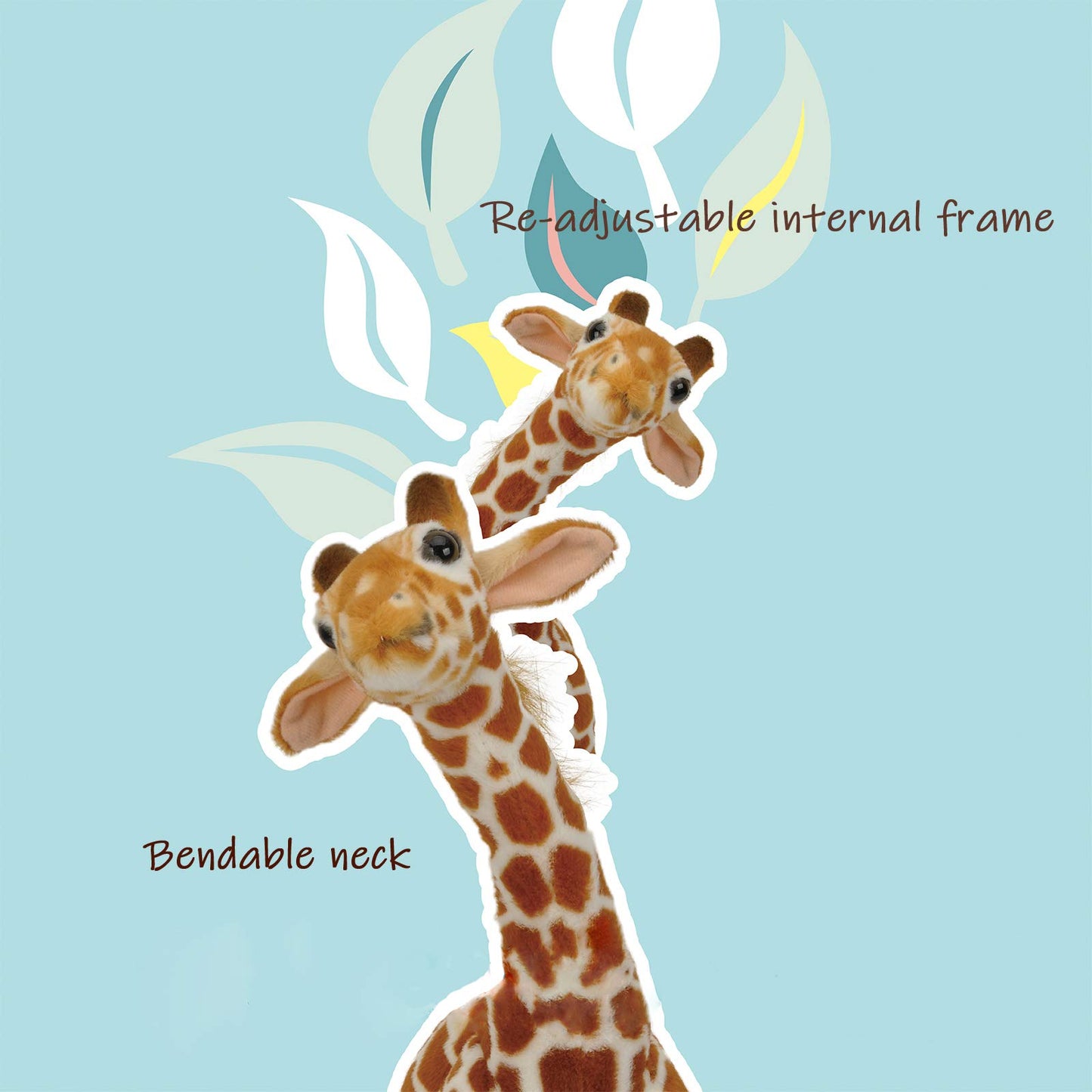 Linzy Toys Jared The Giraffe, 22 (56 cm) Standing High, Real Life Stuffed Animals Plush Giraffe, Peluche Jirafa, Adorable Soft