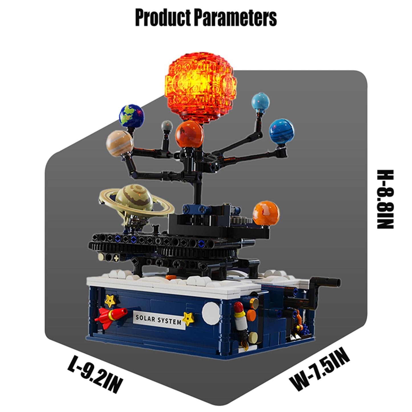 Solar System Building Toys, Rotatable Educational Toys For Science Experiments,Lighted Ornaments For The Night,Birthday Gift For