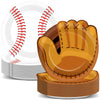 Justforjoyful 100Pcs Baseball Plates Baseball Party Supplies 9inch Sports Themed Birthday Party Plates Disposable Baseball Dinne