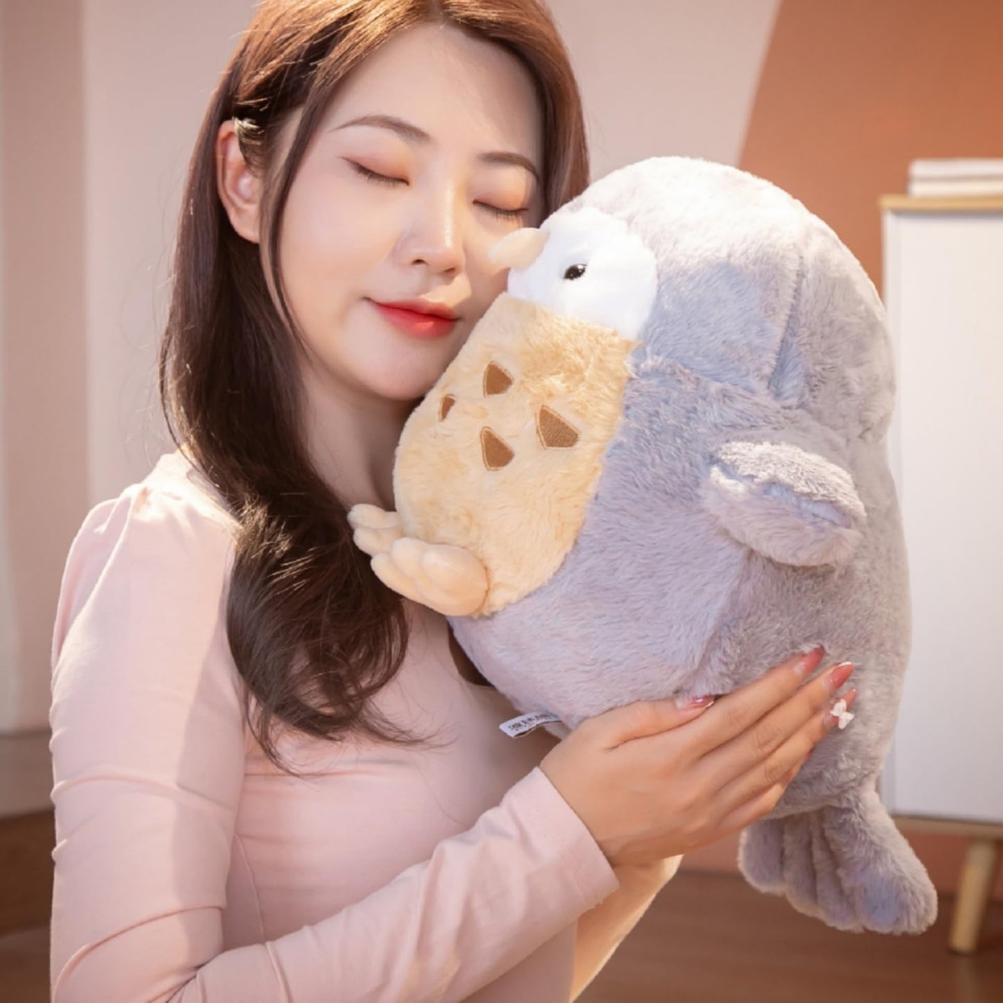 Ryttir 17.7 Inch Chubby Gray Big Owl Stuffed Animals Plush, Adventure Stuffed Owl Toy, Brave Boy'S And Girl'S Room Owls Plush De