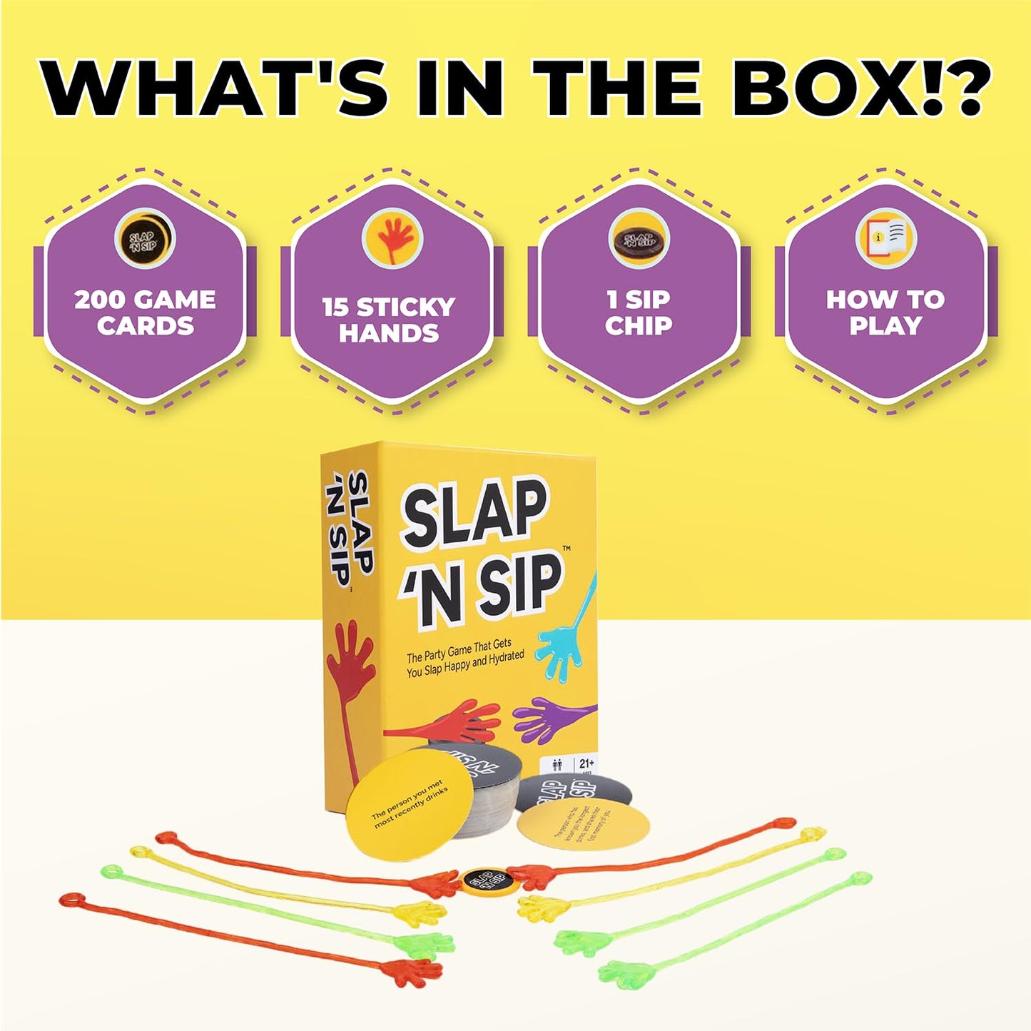 Slap N Sip Viral Sticky Hand Game - Fun Adult Drinking Game for Parties, Perfect for Gatherings and Social Events