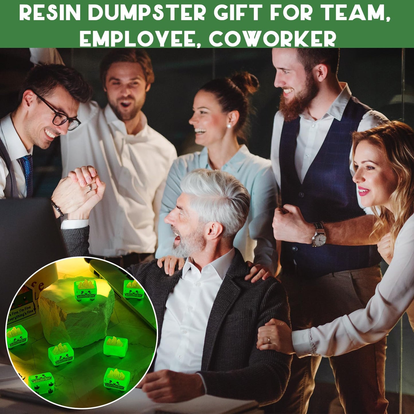 CroBlissful 80 Set Employee Appreciation Gifts Bulk Valentines Emotional Support Resin Luminous Dumpster Ornament Thank You Gift