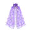Hsctek Light Up Princess Cape, Purple Princess Dress Up Tulle Cape, Coloful Princess Outfit Costume Accessories Kids Toddlers Girls