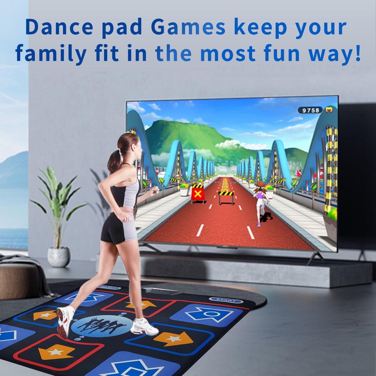 Damcoola Dance Mat For Kids And Adults, Electronic Dance Pad For Tv, Soft Dancing Mat For Exercise & Games,Plug & Play,Birthday