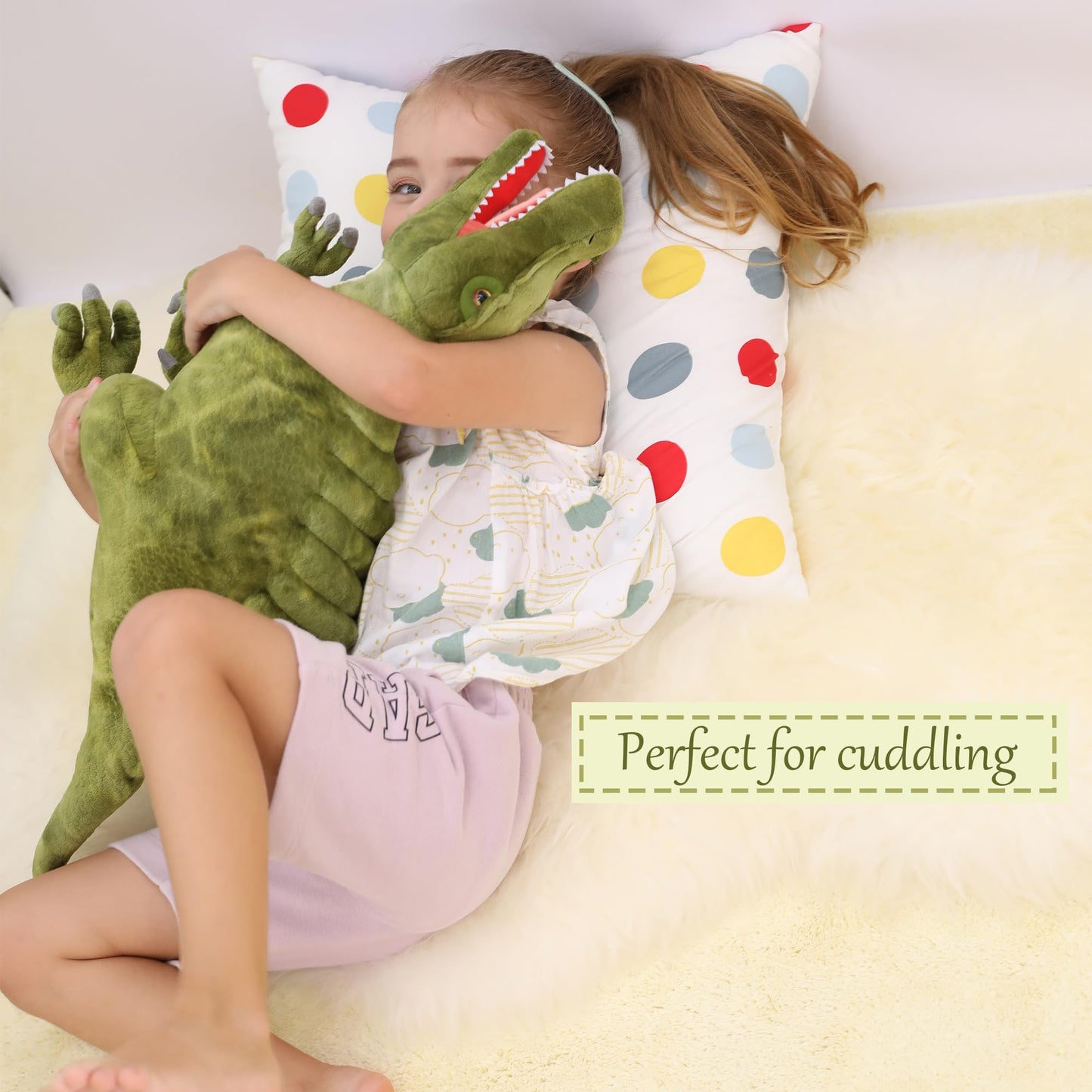 Wilomis Dinosaur Plush Toy - 26" Spinosaurus Stuffed Animal, Soft Cotton, Lifelike Design for Boys