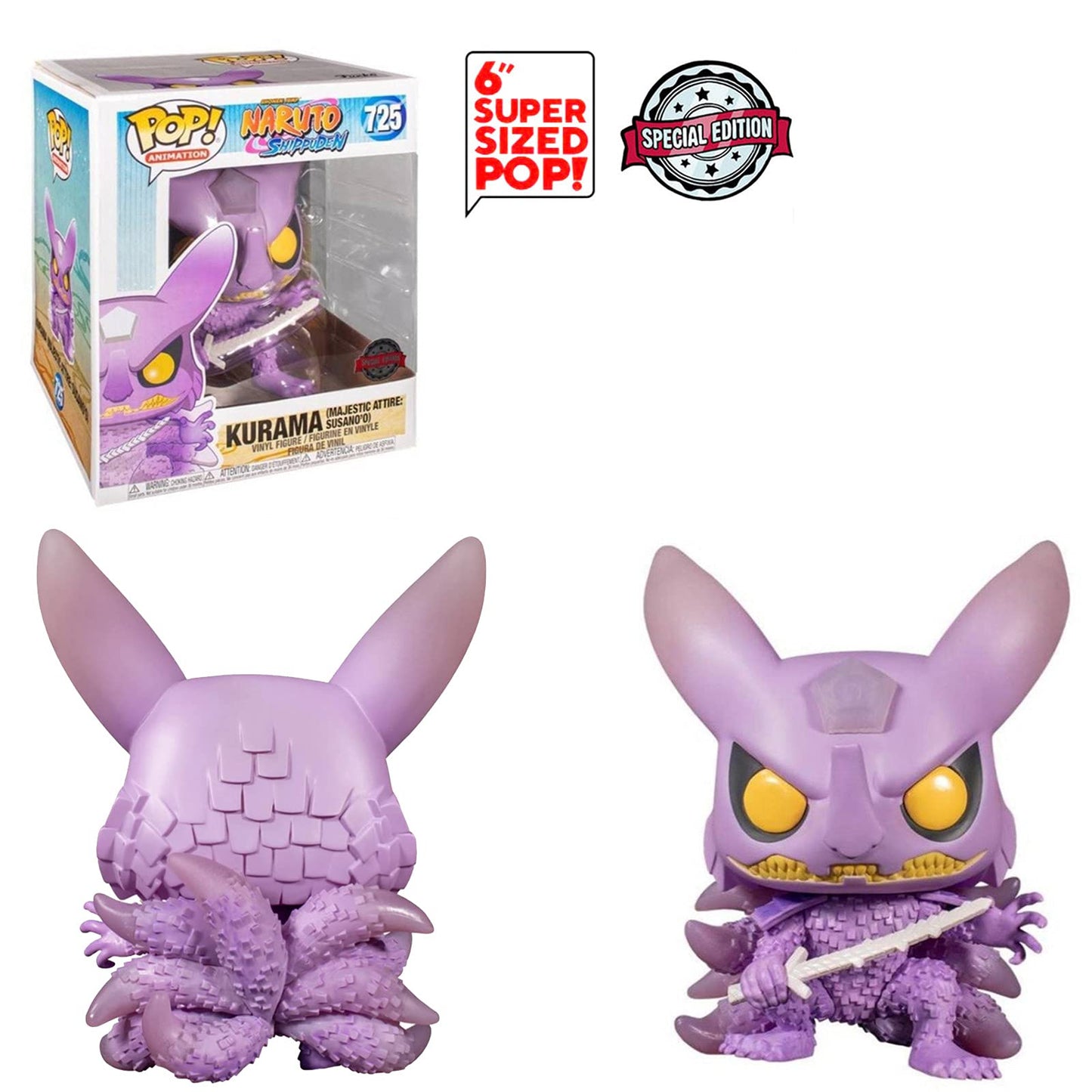 Funko Pop! Animation: Shonen Jump Naruto Shippuden #725 - Kurama Majestic Attire Susano'O 6 Inch Exclusive Bundled With Free Pet