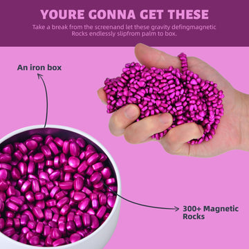 Magnetic Ferrite Putty Rocks,Rose Red More Than 300 Weak Magnetic Smooth Ferrite Pebbles, Magnet Rock Desk Toys And Time-Killer