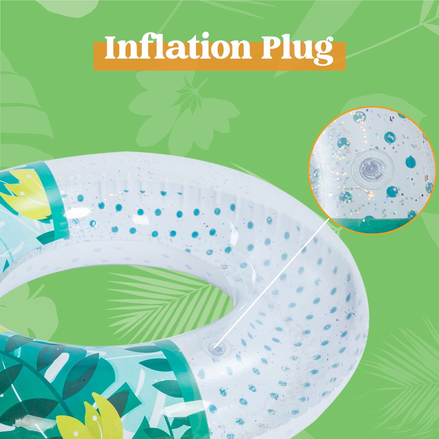 Inflatable Pool Floats With Glitters 32.5'(3 Pack), Pool Floaties Tubes For Swimming Kids Adults Beach Outdoor Party Supplies
