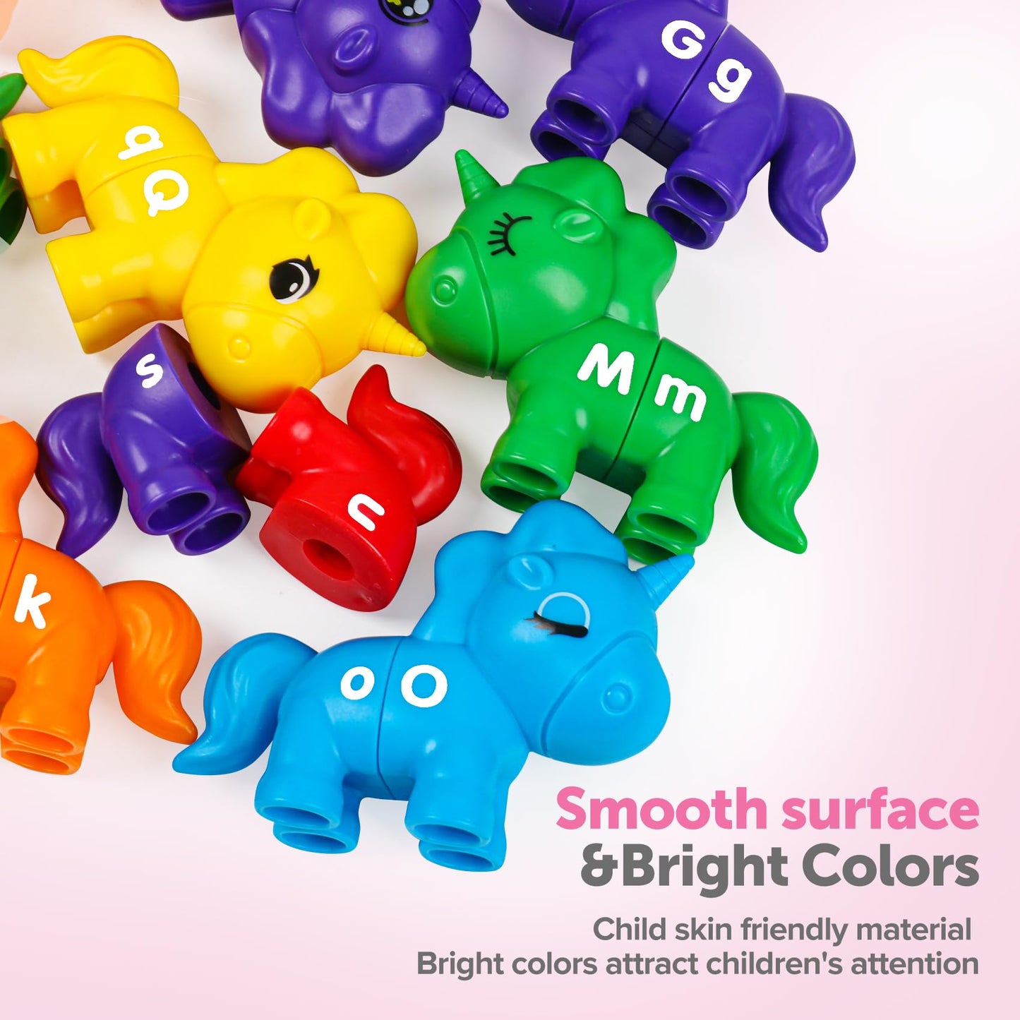 ABC Letters Matching Toys Double-Sided Alphabet Learning Toy for Kids Fine Motor Toys Uppercase Lowercase Letters Sorting and Ma