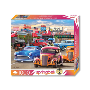Springbok 1000 Piece Classic Car Puzzle - Hot Rods & Classic Cars - Made in USA - Cardboard