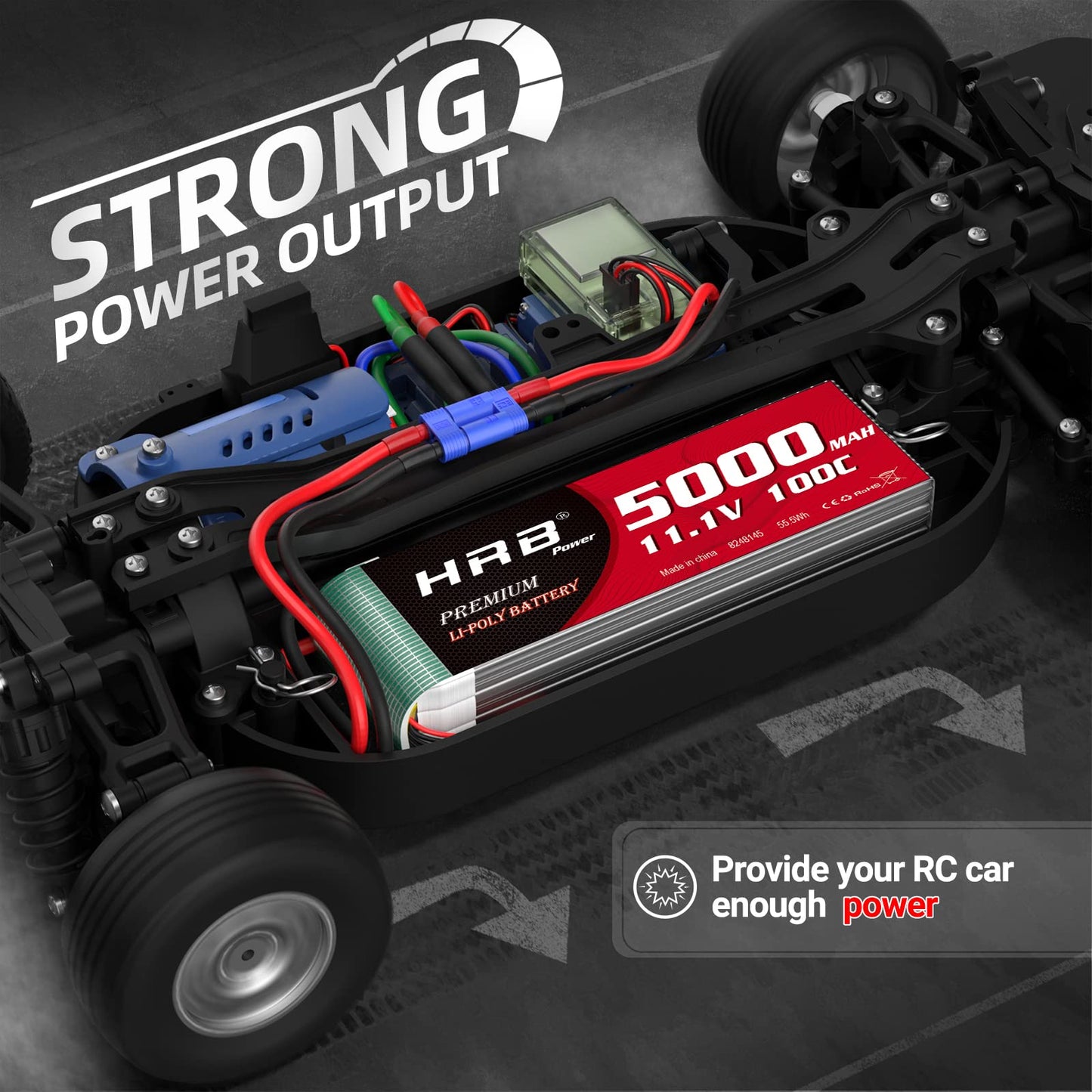 HRB 3S 5000mAh Lipo Battery EC5 100C 11.1V RC Lipo Battery Compatible with RC Car RC Plane RC Truck RC Boat (2packs)