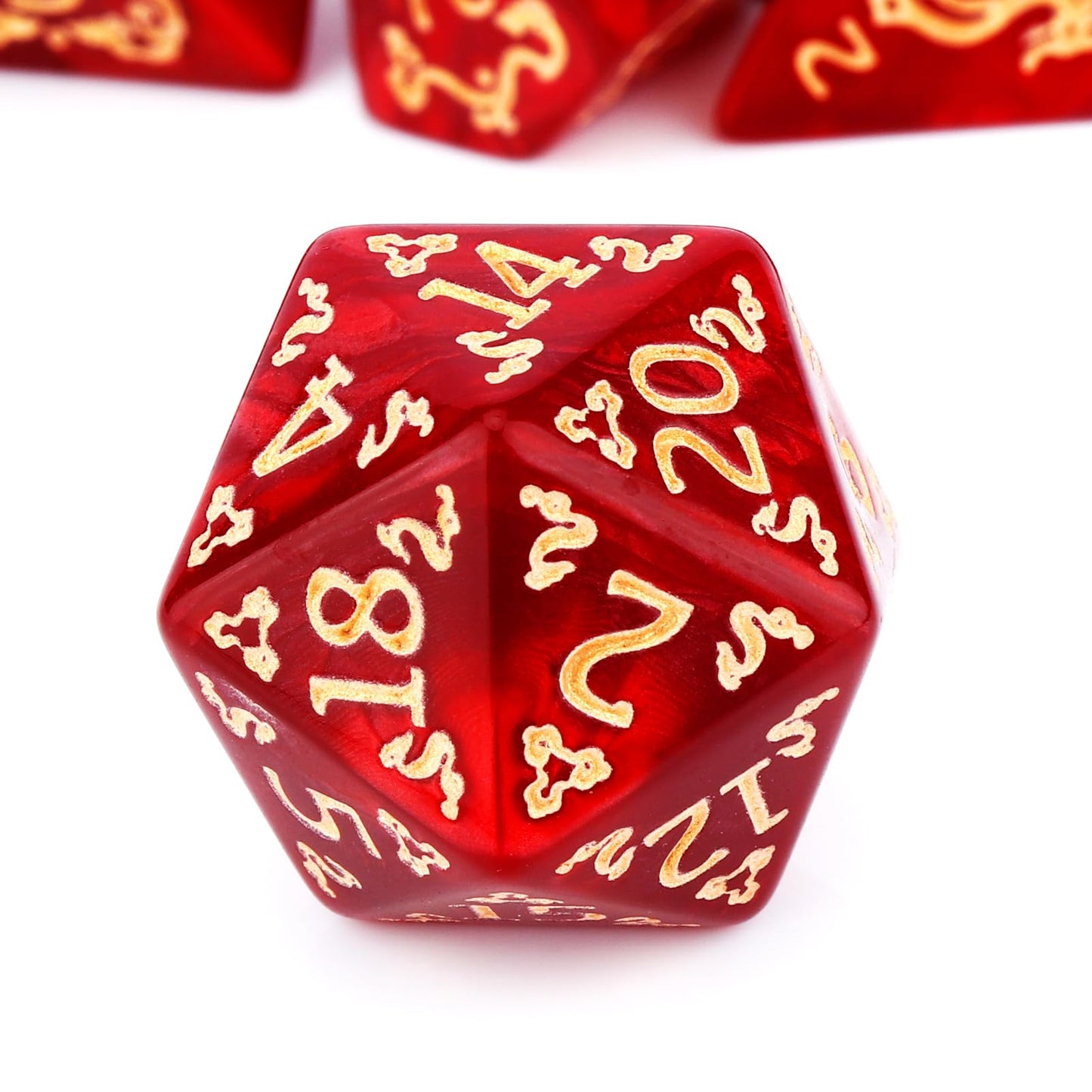 PJOY DND Dice Set Red Polyhedral D&D Dice for Dungeons and Dragons Role Playing Games TTRPG DND Gifts