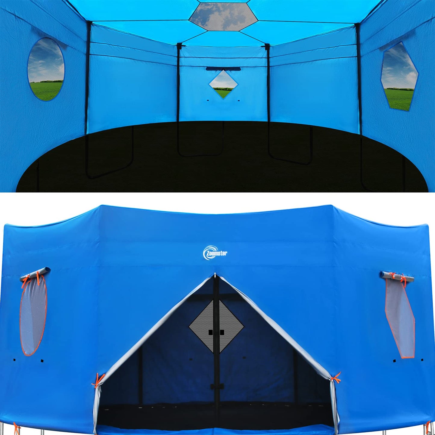 14FT Trampoline Tent, Fits for 14FT Straight Pole Round Trampoline, Trampoline Tent Cover (Fit for 6 Straight Pole Trampoline, T
