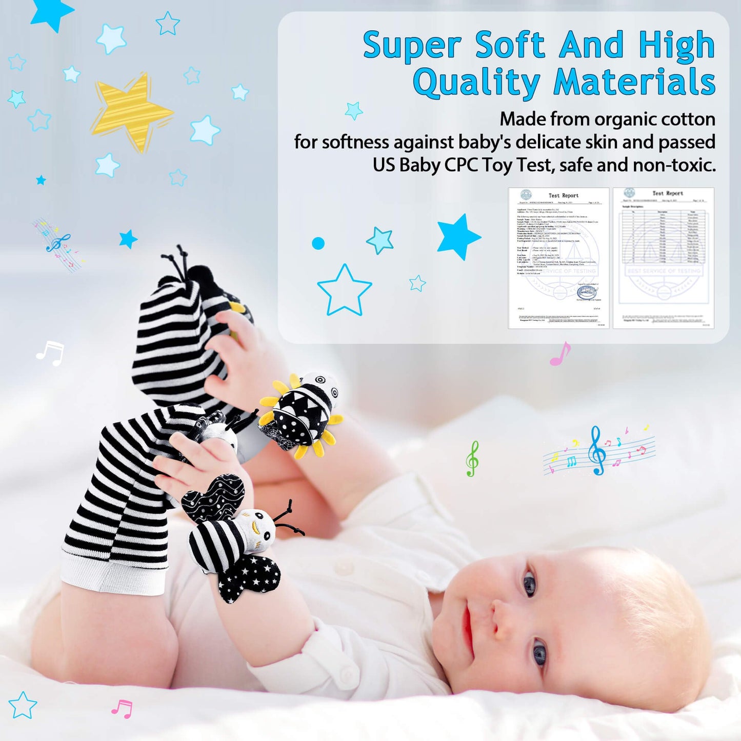 Baby Toys 0-6 Months - High Contrast Baby Toys For Newborn Toys 0-3 Months Brain Development Infant Toys Baby Rattles 6-12 Month
