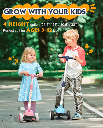 Toddler Scooter For Kids Ages 1-3/3-5/4-6 Years Old, 3 Wheels Foldable Kids Scooter For Age 6-10/8-12 With Adjustable Heights And Led Wheels(Blue Galaxy)