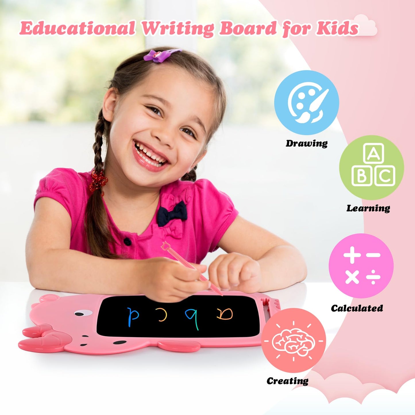 Lcd Writing Tablet Kids Toys -10 Inch Toddler Toys Learning Drawing Pad Rhinoceros Dinosaur Toys For 3 4 5 6 7 8 Years Boys Girl