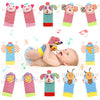 Bloobloomax Baby Infant Rattle Socks Toys, Sock Rattles For Babies 0-24 Months Baby Animal Foot Finder Learning Toy (Cotton D)