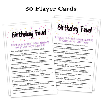 mature-themed Birthday Party Game Birthday Feud Birthday Game Cards mature-themed Birthday Party Game Fun Novelty Cards for Birthday Birthday Party Supplies Game Idea 5 * 7 inches