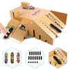 Fingerboard Skate Park Kit Skateboard Finger Toys with 3 Finger Skateboards & 8 Skatepark Deck Ramp for Boys or Girls Gift Mini Finger Board Skate Training for Kids Ages 5 and up