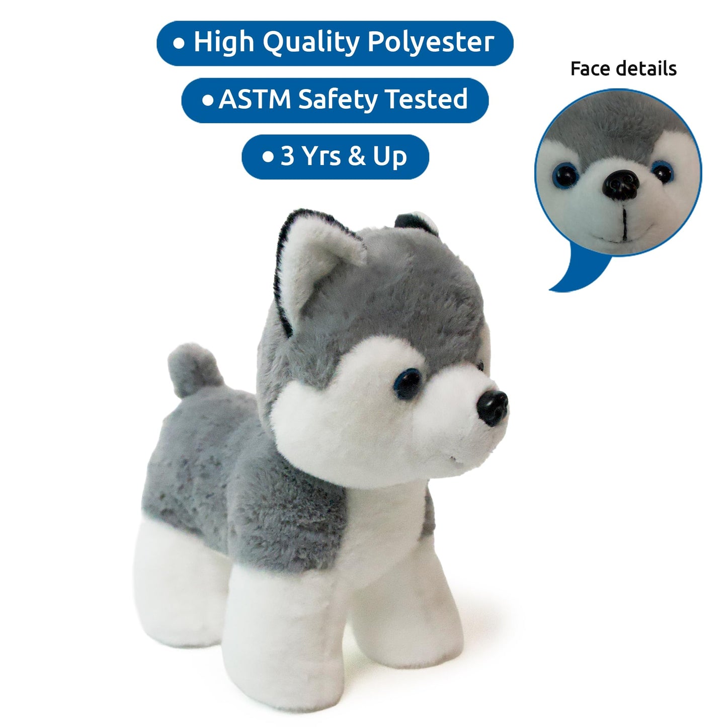 Little Jupiter Pet Plush Set with Purse w/Reversible Sequins & Charm - Stuffed Animal Toy for Kids Ages 3-7 Years - Stuffed Animal Purse - Stuffed Animals for Girls - (Husky Dog)