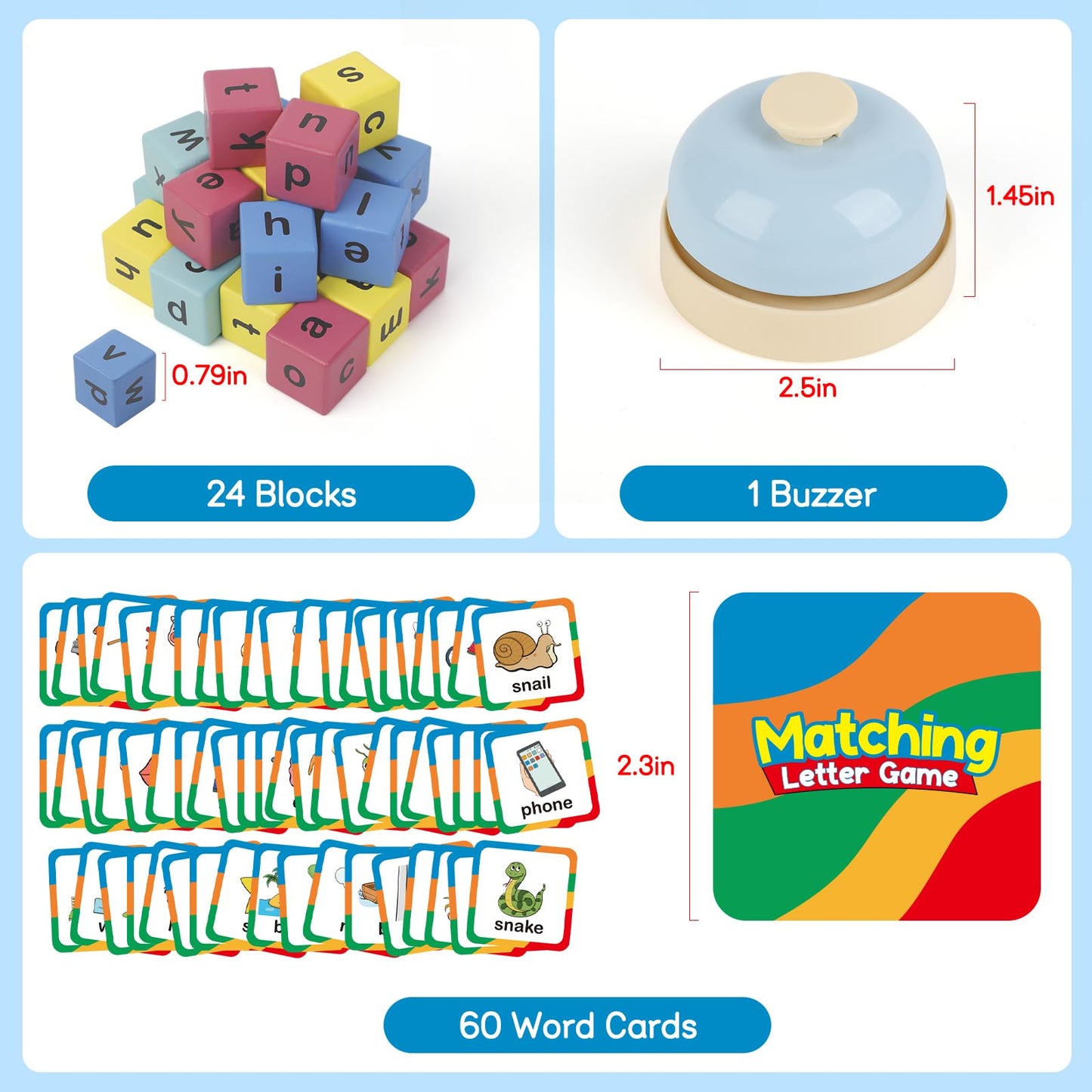Edulok Word Race Cube Game, Phonics Matching Games For Kids, Wooden Alphabet Letter Blocks, Educational Reading Spelling Games,